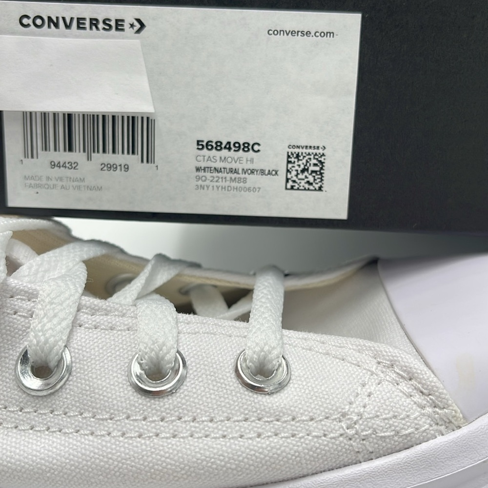 Converse WMNS CTAS MOVE HI
WHITE/NATURAL IVORY/BLACK 568498C Platforms Sneakers - Picture 16 of 16